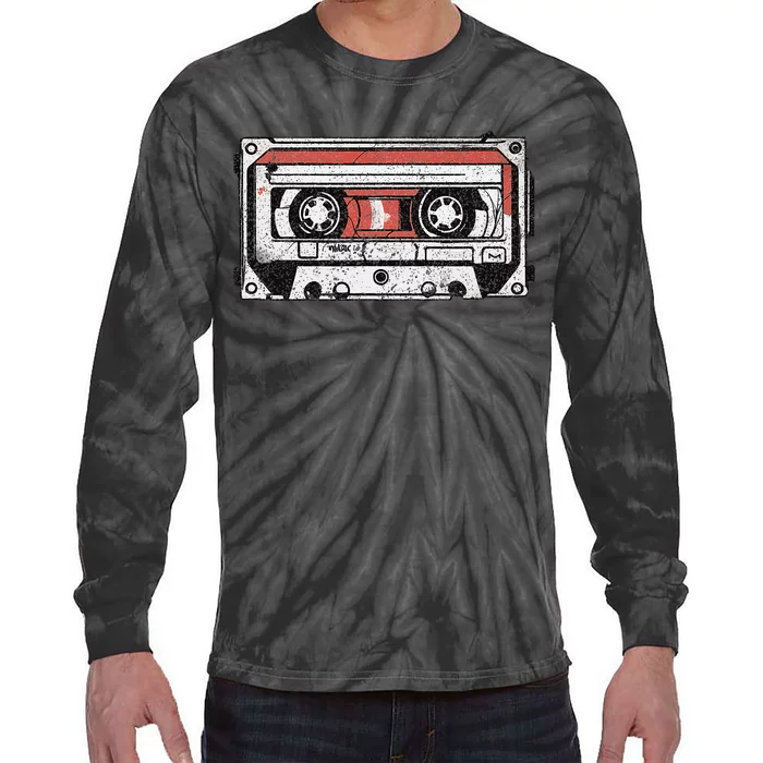 80s 90s Nostalgic Retro Cassette Tape Throwback Memories Tie-Dye Long Sleeve Shirt