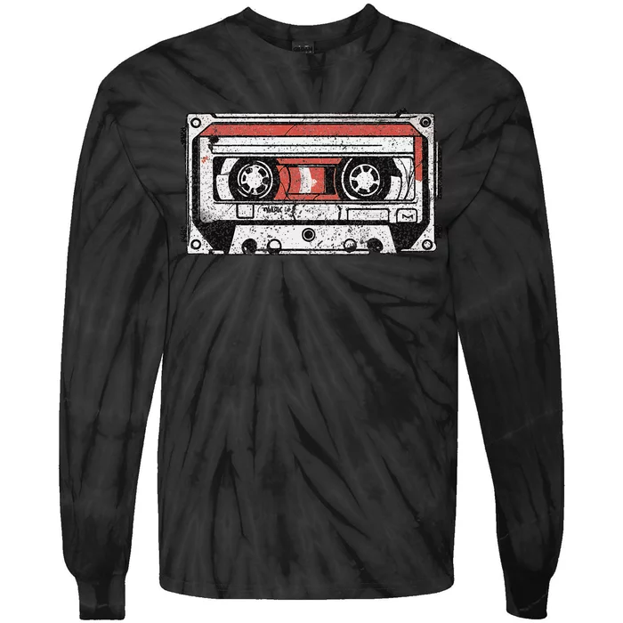 80s 90s Nostalgic Retro Cassette Tape Throwback Memories Tie-Dye Long Sleeve Shirt