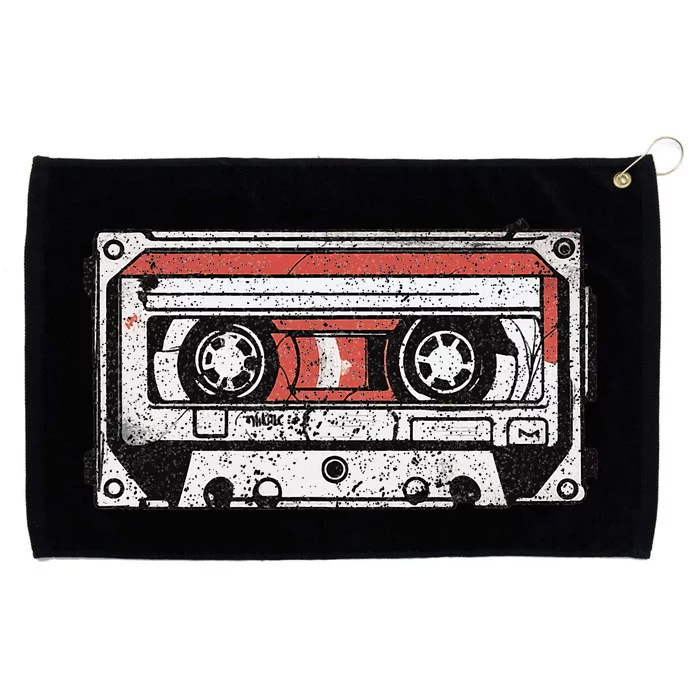 80s 90s Nostalgic Retro Cassette Tape Throwback Memories Grommeted Golf Towel