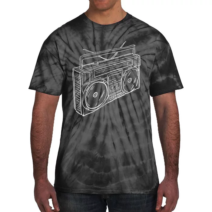 80s & 90s Old School Music Hip Hop Beatbox Boombox Tie-Dye T-Shirt