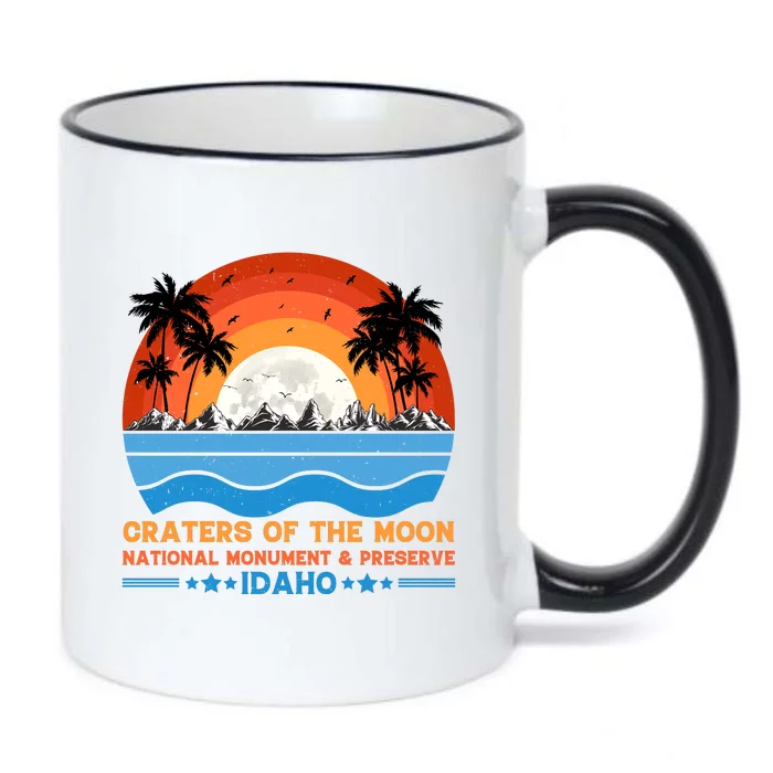 80s 90s Retro Sunset Distressed Craters Of The Moon National Monument Idaho Black Color Changing Mug