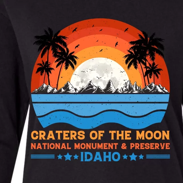 80s 90s Retro Sunset Distressed Craters Of The Moon National Monument Idaho Womens Cotton Relaxed Long Sleeve T-Shirt