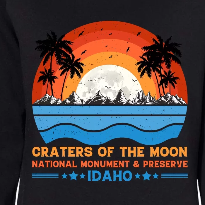 80s 90s Retro Sunset Distressed Craters Of The Moon National Monument Idaho Womens California Wash Sweatshirt