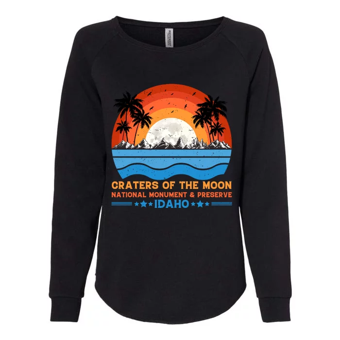 80s 90s Retro Sunset Distressed Craters Of The Moon National Monument Idaho Womens California Wash Sweatshirt