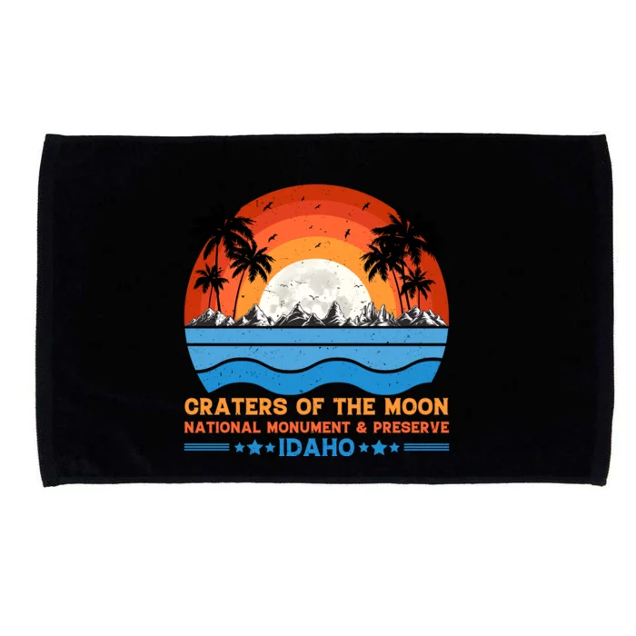 80s 90s Retro Sunset Distressed Craters Of The Moon National Monument Idaho Microfiber Hand Towel