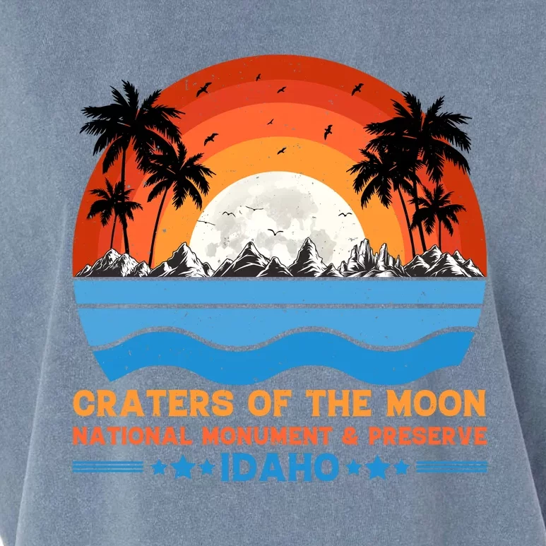 80s 90s Retro Sunset Distressed Craters Of The Moon National Monument Idaho Garment-Dyed Women's Muscle Tee