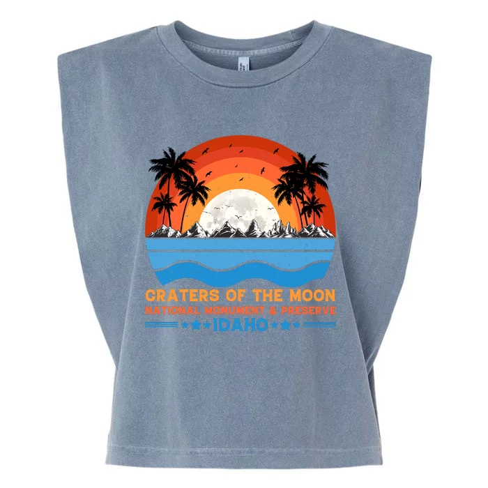 80s 90s Retro Sunset Distressed Craters Of The Moon National Monument Idaho Garment-Dyed Women's Muscle Tee