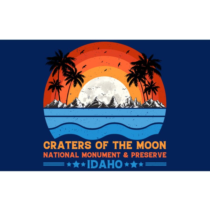 80s 90s Retro Sunset Distressed Craters Of The Moon National Monument Idaho Bumper Sticker