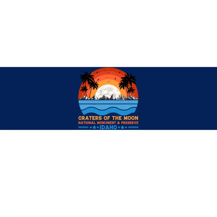 80s 90s Retro Sunset Distressed Craters Of The Moon National Monument Idaho Bumper Sticker