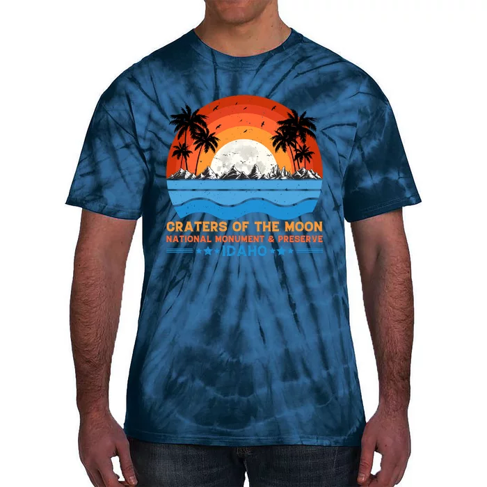 80s 90s Retro Sunset Distressed Craters Of The Moon National Monument Idaho Tie-Dye T-Shirt