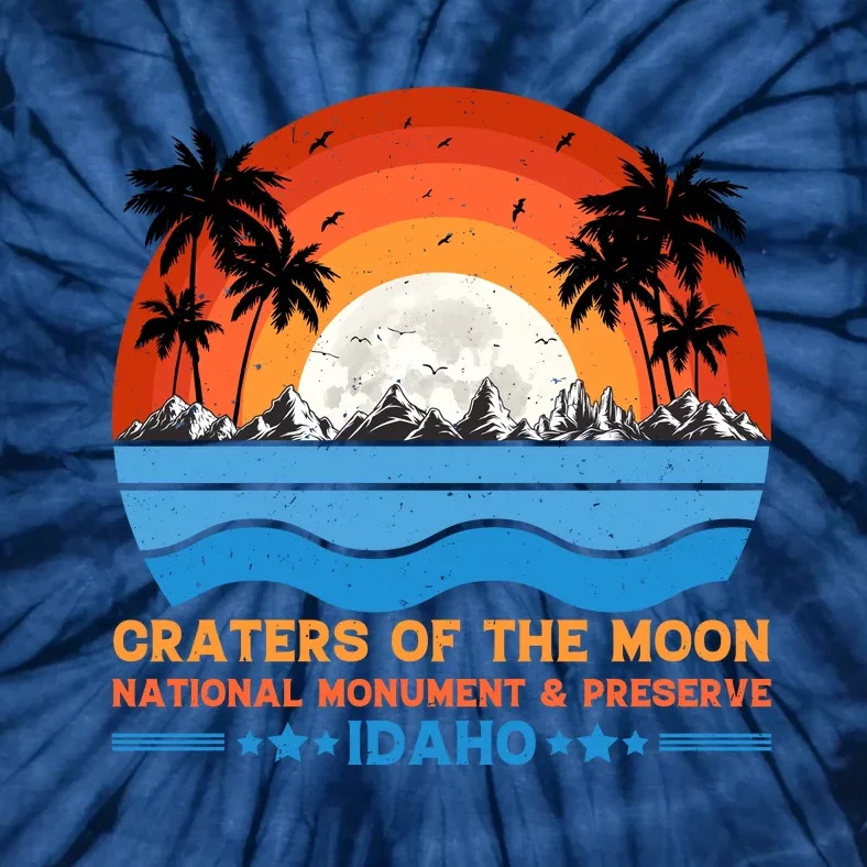 80s 90s Retro Sunset Distressed Craters Of The Moon National Monument Idaho Tie-Dye T-Shirt