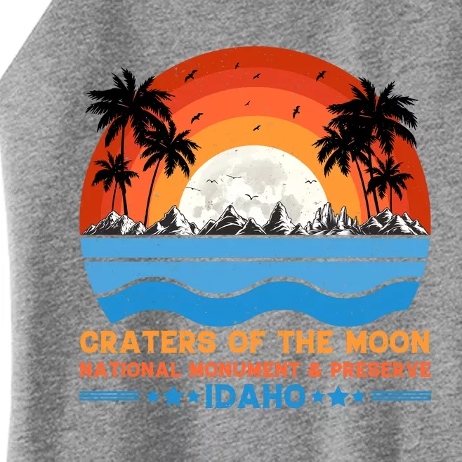 80s 90s Retro Sunset Distressed Craters Of The Moon National Monument Idaho Women’s Perfect Tri Rocker Tank