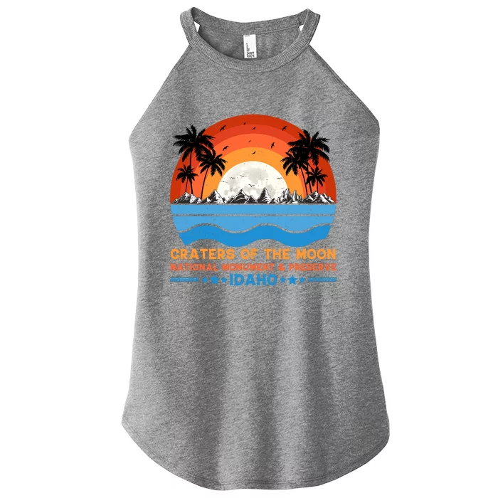 80s 90s Retro Sunset Distressed Craters Of The Moon National Monument Idaho Women’s Perfect Tri Rocker Tank