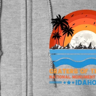 80s 90s Retro Sunset Distressed Craters Of The Moon National Monument Idaho Full Zip Hoodie