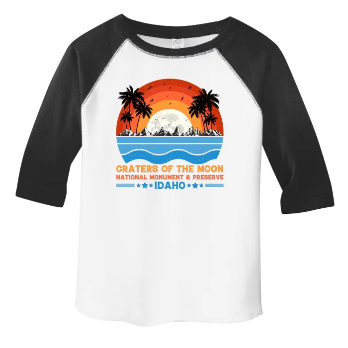 80s 90s Retro Sunset Distressed Craters Of The Moon National Monument Idaho Toddler Fine Jersey T-Shirt