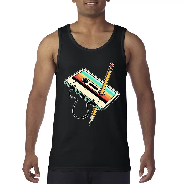 80s 90s Retro Party Costume Nostalgia Cassette Tank Top