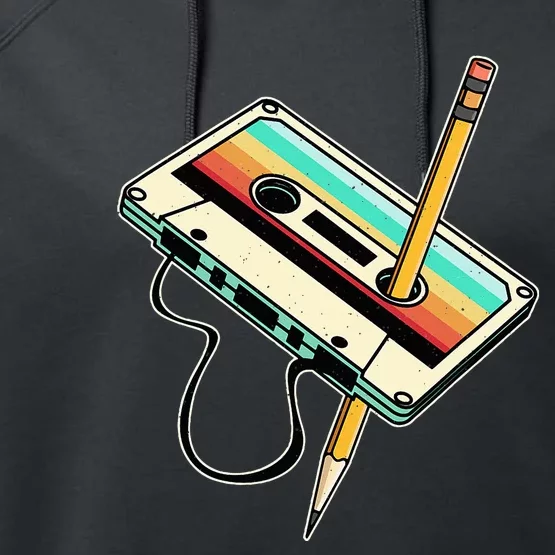 80s 90s Retro Party Costume Nostalgia Cassette Performance Fleece Hoodie