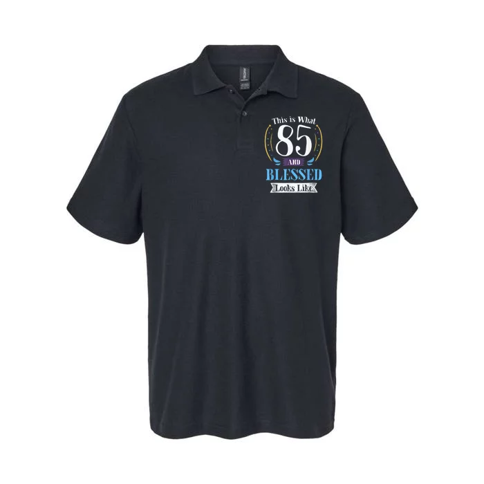 85 and Blessed 85th Birthday Gift for  Wo Shirt Softstyle Adult Sport Polo