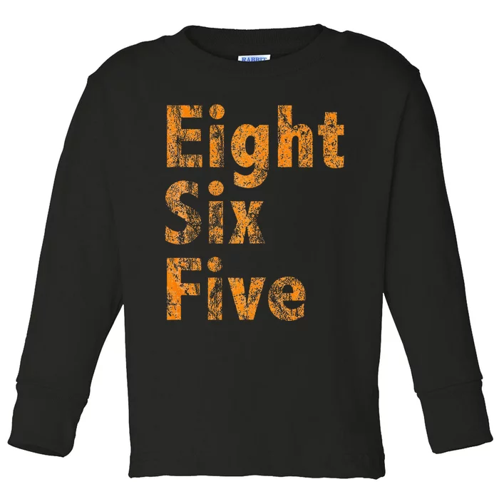 865 Area Code Tennessee Knoxville Eight Six Five Fan Toddler Long Sleeve Shirt