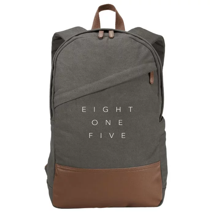 815 Area Code Illinois Rockford Joliet Cotton Canvas Backpack