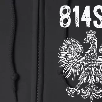 814 Area Code Erie Pennsylvania 814ski Polish Pride Full Zip Hoodie