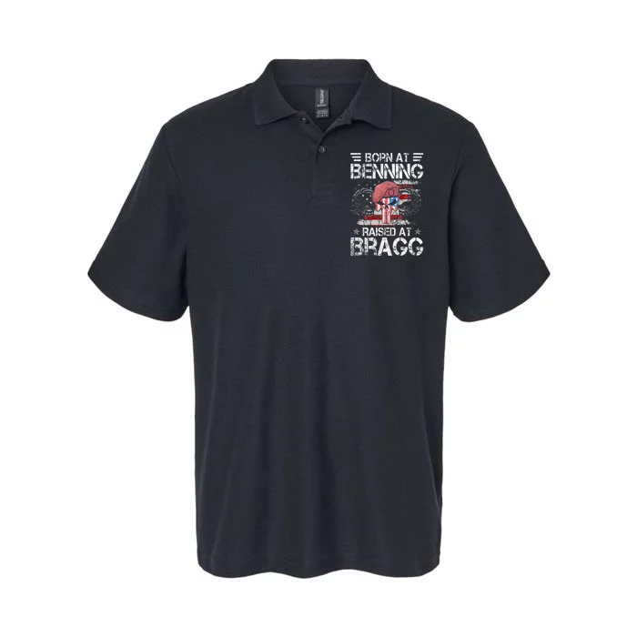 82nd Airborne Division Born At Ft Benning Raised Fort Bragg Softstyle Adult Sport Polo