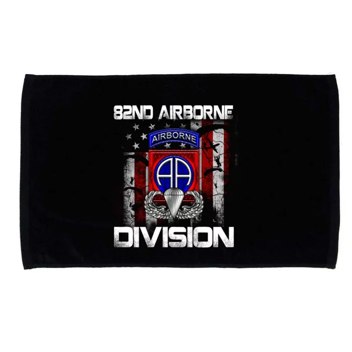 82nd Airborne Division Paratrooper Veteran Us Flag Vintage Gift Microfiber Hand Towel