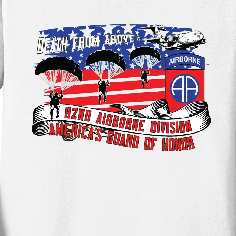 82nd Airborne Division Paratrooper Veteran Fort Bragg Gifts Kids Long Sleeve Shirt