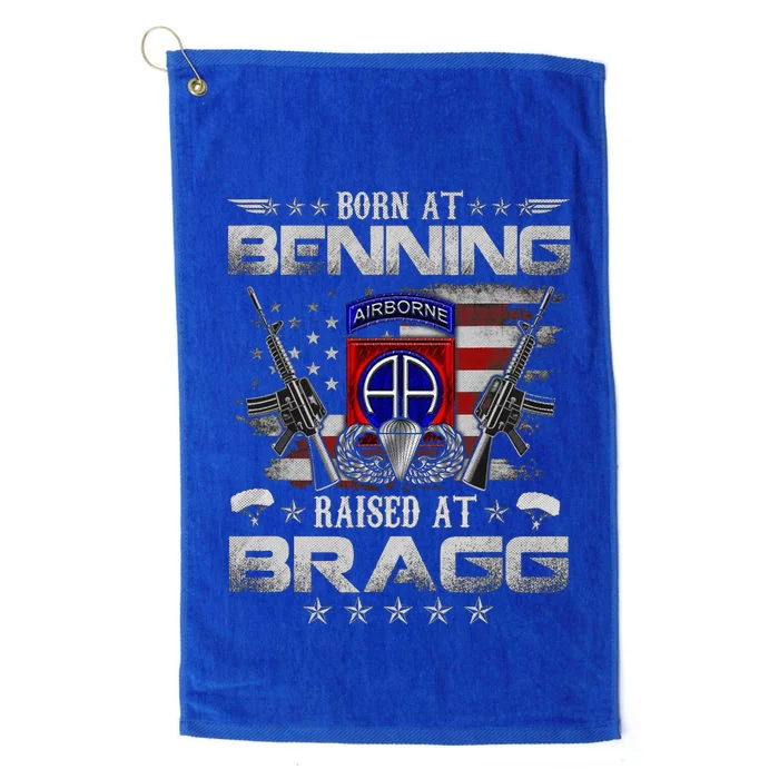 82nd Airborne Division Born At Ft Benning Raised Fort Bragg Platinum Collection Golf Towel