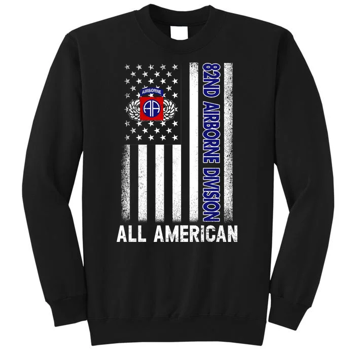 82nd Airborne Division American Flag Vintage Fathers Day Tall Sweatshirt