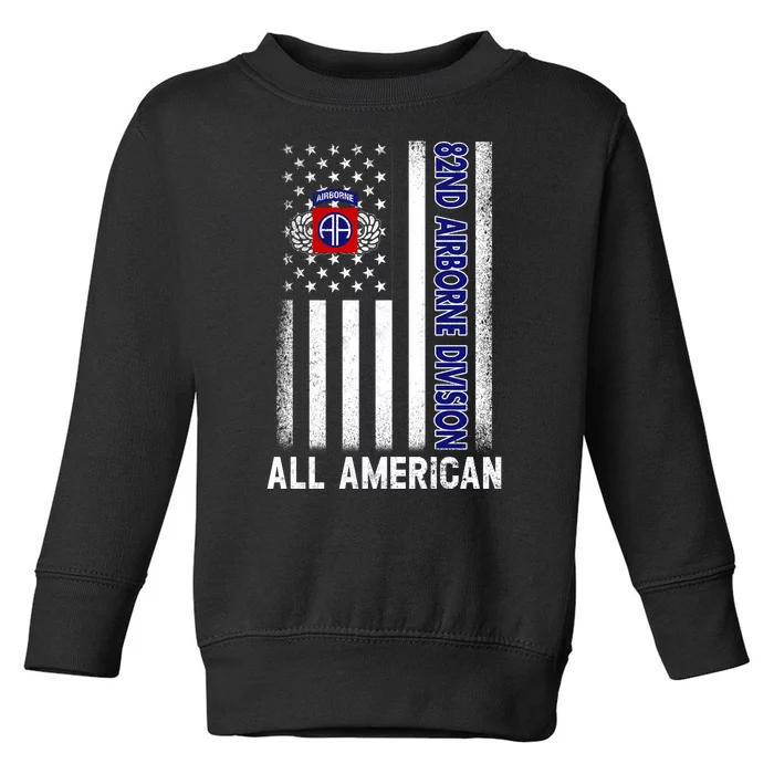 82nd Airborne Division American Flag Vintage Fathers Day Toddler Sweatshirt