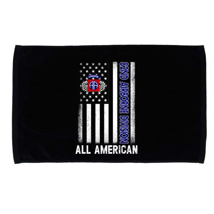 82nd Airborne Division American Flag Vintage Fathers Day Microfiber Hand Towel