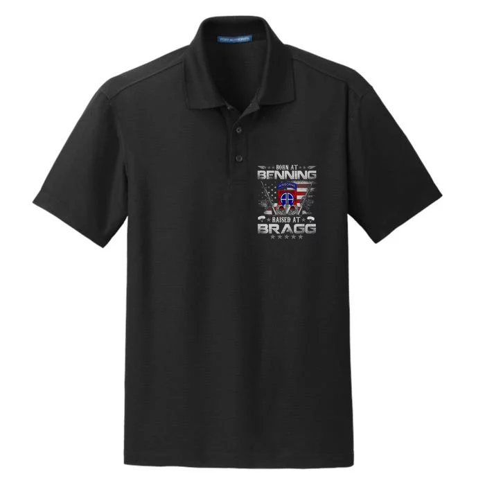 82nd Airborne Division Born At Ft Benning Raised Fort Bragg Dry Zone Grid Performance Polo