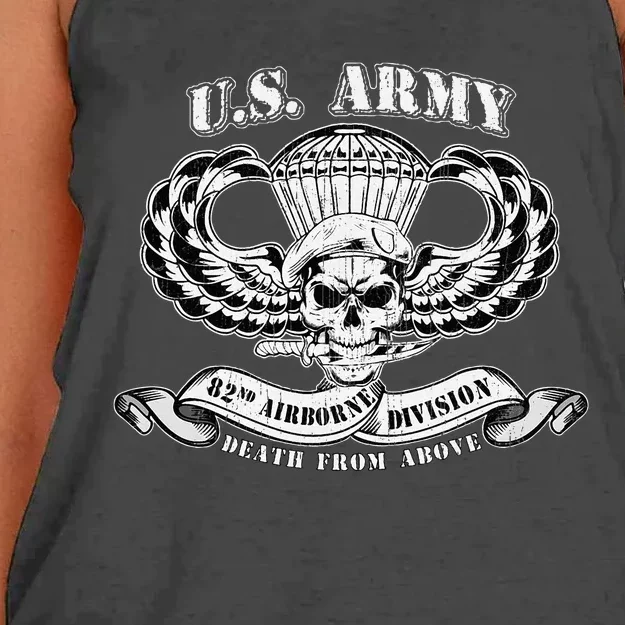 82nd Airborne Division Paratrooper Veteran Fort Bragg Gifts Women's Knotted Racerback Tank