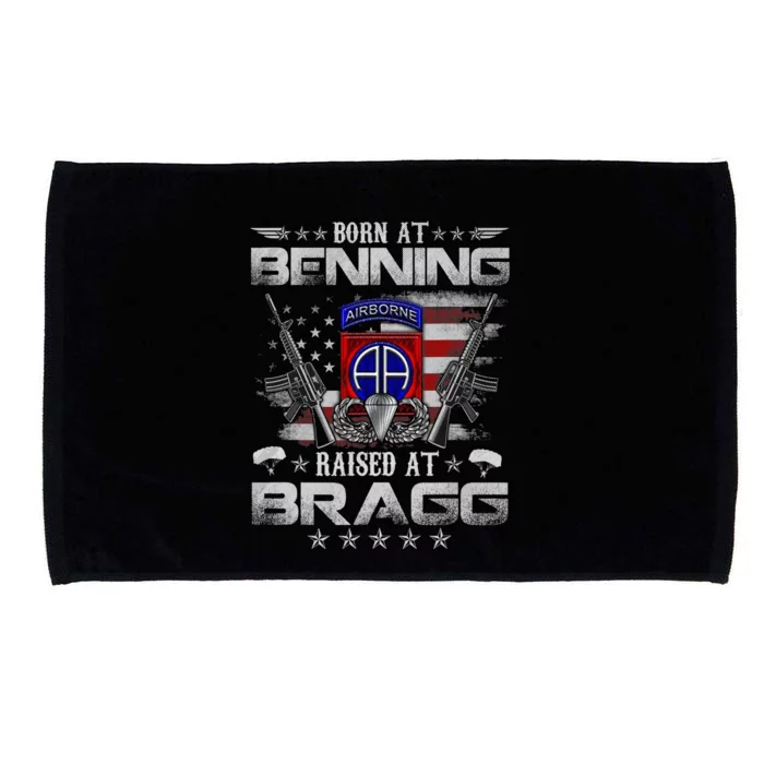 82nd Airborne Division Born At Ft Benning Raised Fort Bragg Microfiber Hand Towel