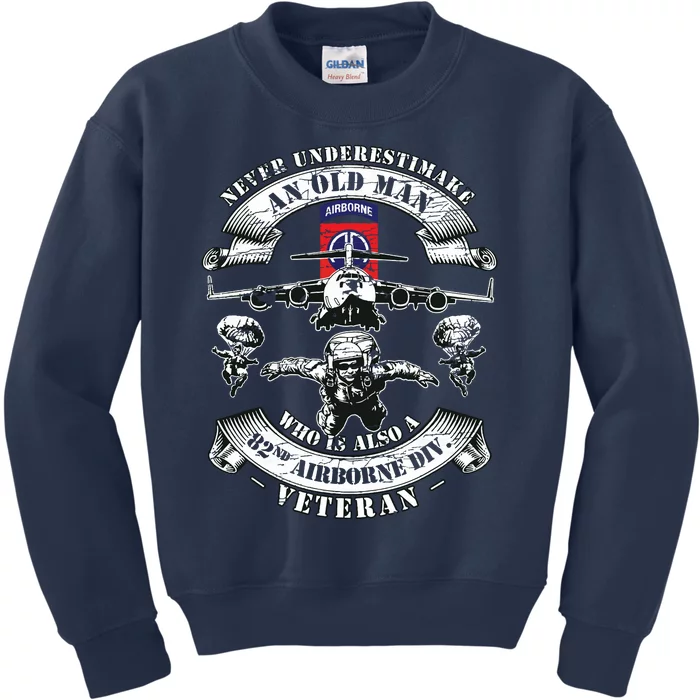 82nd Airborne Division Paratrooper Fort Bragg Veteran Gifts Kids Sweatshirt