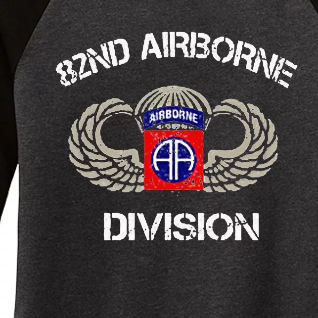 82nd Airborne Division Veteran Women's Tri-Blend 3/4-Sleeve Raglan Shirt