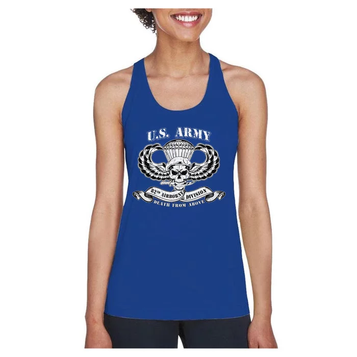 82nd Airborne Division Paratrooper Veteran Fort Bragg Women's Racerback Tank