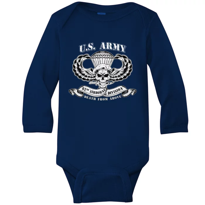 82nd Airborne Division Paratrooper Veteran Fort Bragg Baby Long Sleeve Bodysuit