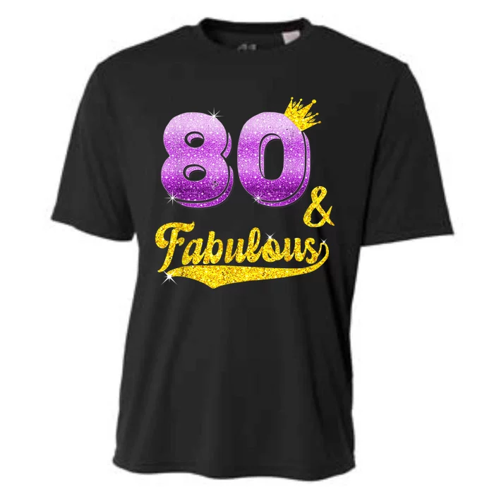 80 and fabulous - 80 years old Gift - 80th Birthday Cooling Performance Crew T-Shirt