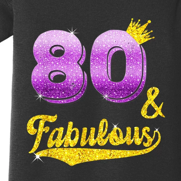 80 and fabulous - 80 years old Gift - 80th Birthday Baby Bodysuit