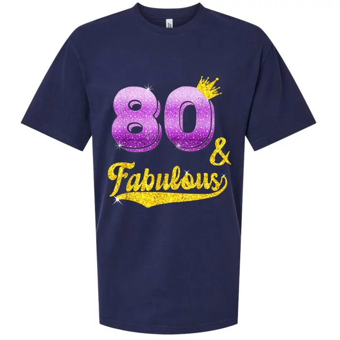 80 and fabulous - 80 years old Gift - 80th Birthday Sueded Cloud Jersey T-Shirt