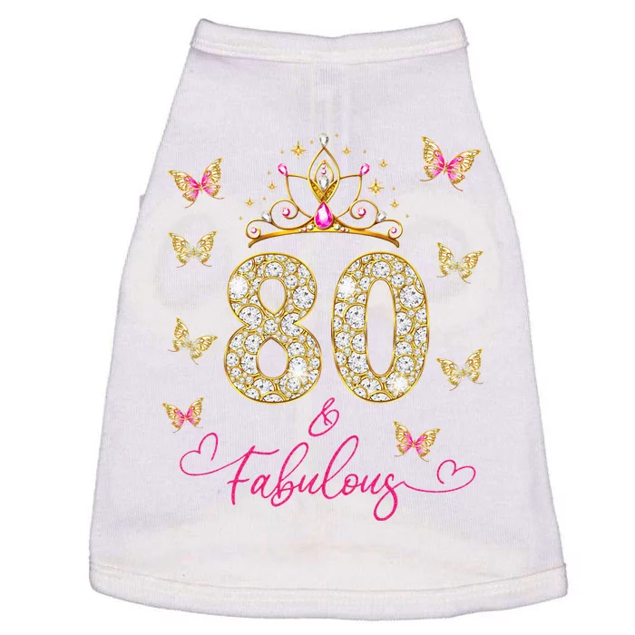 80 And Fabulous 80 Years Old Women 80th Birthday Doggie Tank