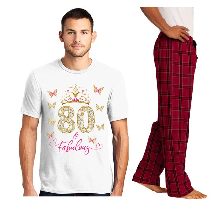 80 And Fabulous 80 Years Old Women 80th Birthday Pajama Set