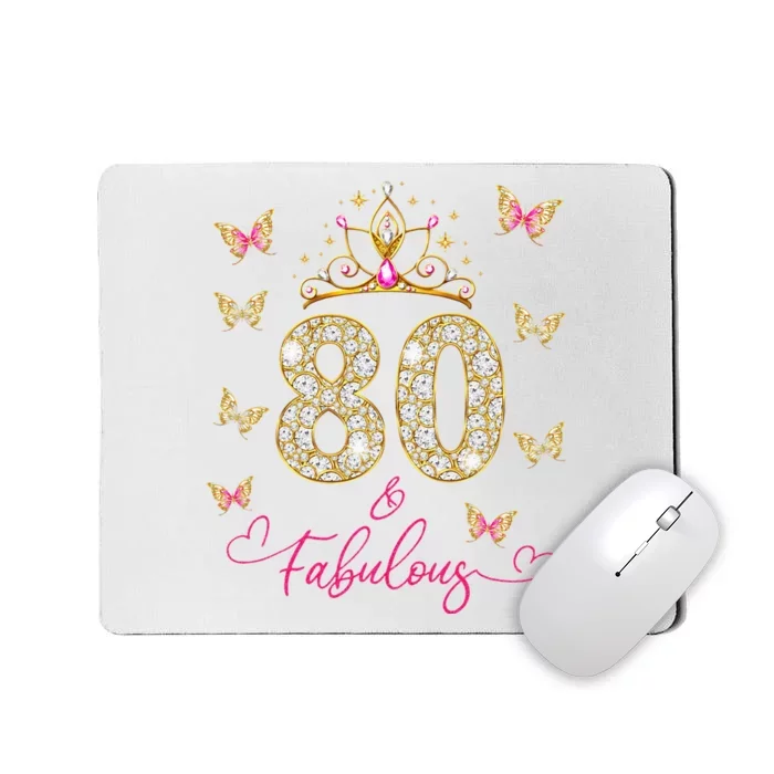 80 And Fabulous 80 Years Old Women 80th Birthday Mousepad