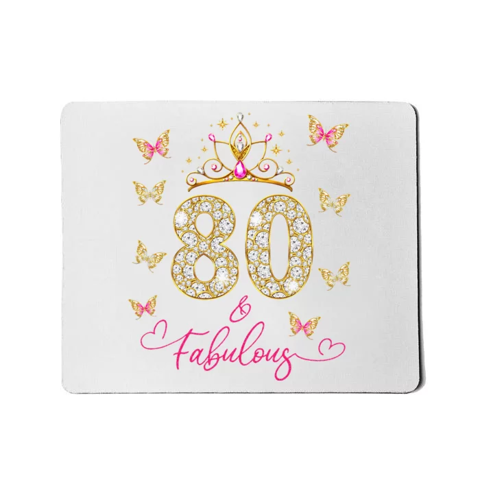 80 And Fabulous 80 Years Old Women 80th Birthday Mousepad