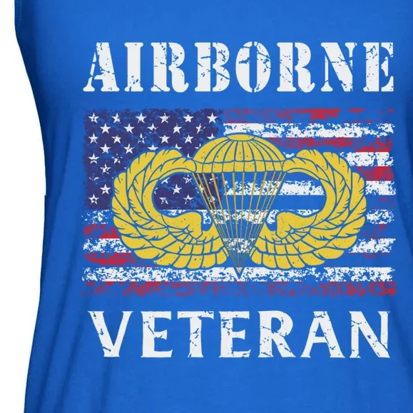 82nd Airborne Paratrooper Jump Wings Us Flag Army Veteran Cute Gift Ladies Essential Flowy Tank