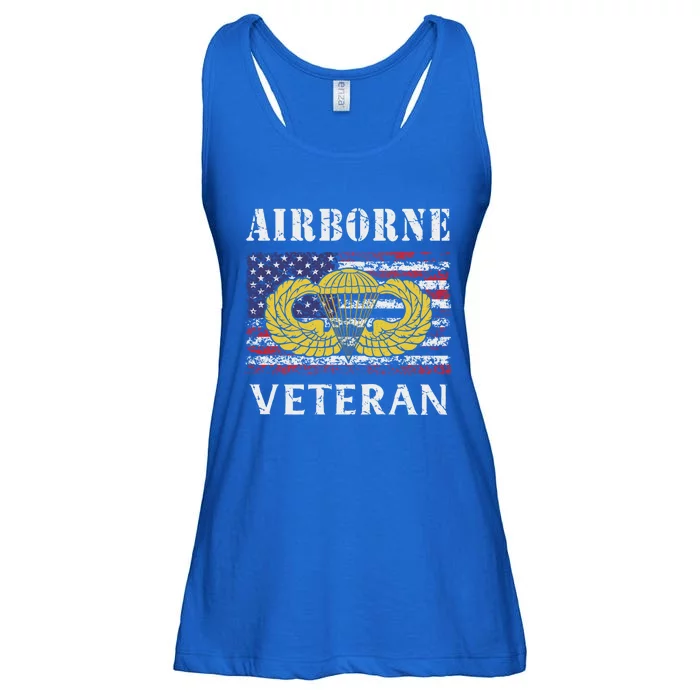 82nd Airborne Paratrooper Jump Wings Us Flag Army Veteran Cute Gift Ladies Essential Flowy Tank