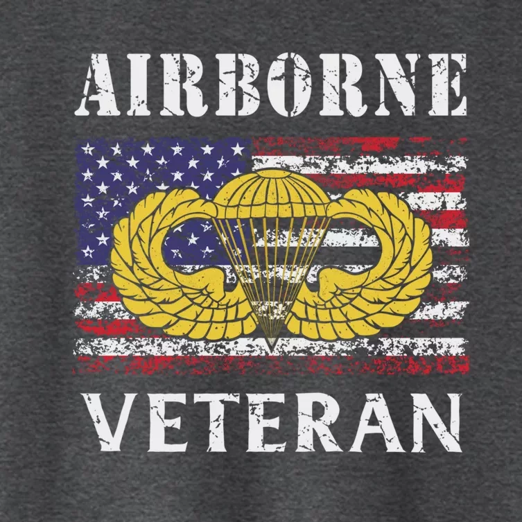 82nd Airborne Paratrooper Jump Wings Us Flag Army Veteran Cute Gift Women's Crop Top Tee