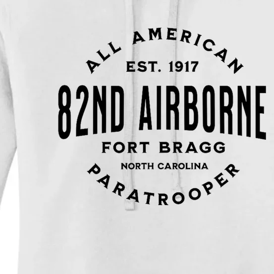 82nd Airborne Paratrooper Fort Bragg All American Veteran Women's Pullover Hoodie